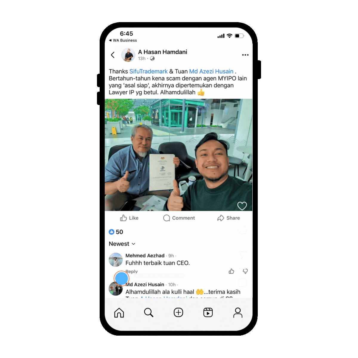 Client testimony - SifuTrademark